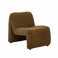Fauteuil<Made in Meubles Fauteuil en tissu bouclette marron Ludovic