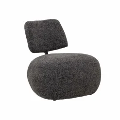 Fauteuil<Made in Meubles Fauteuil en tissu bouclette avec dossier gris foncé Teresia