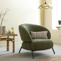 Fauteuil<Made in Meubles Fauteuil en tissu bouclette Aaron