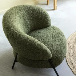 Fauteuil<Made in Meubles Fauteuil en tissu bouclette Aaron