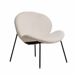 Fauteuil<Made in Meubles Fauteuil en tissu bouclette blanc Dorian