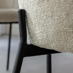 Chaise<Made in Meubles Fauteuil en tissu écru Aëlys (lot de 2)