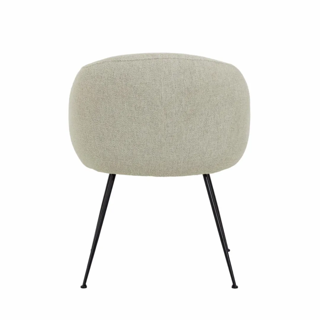 Fauteuil<Made in Meubles Fauteuil en tissu écru et pieds en métal Sandy