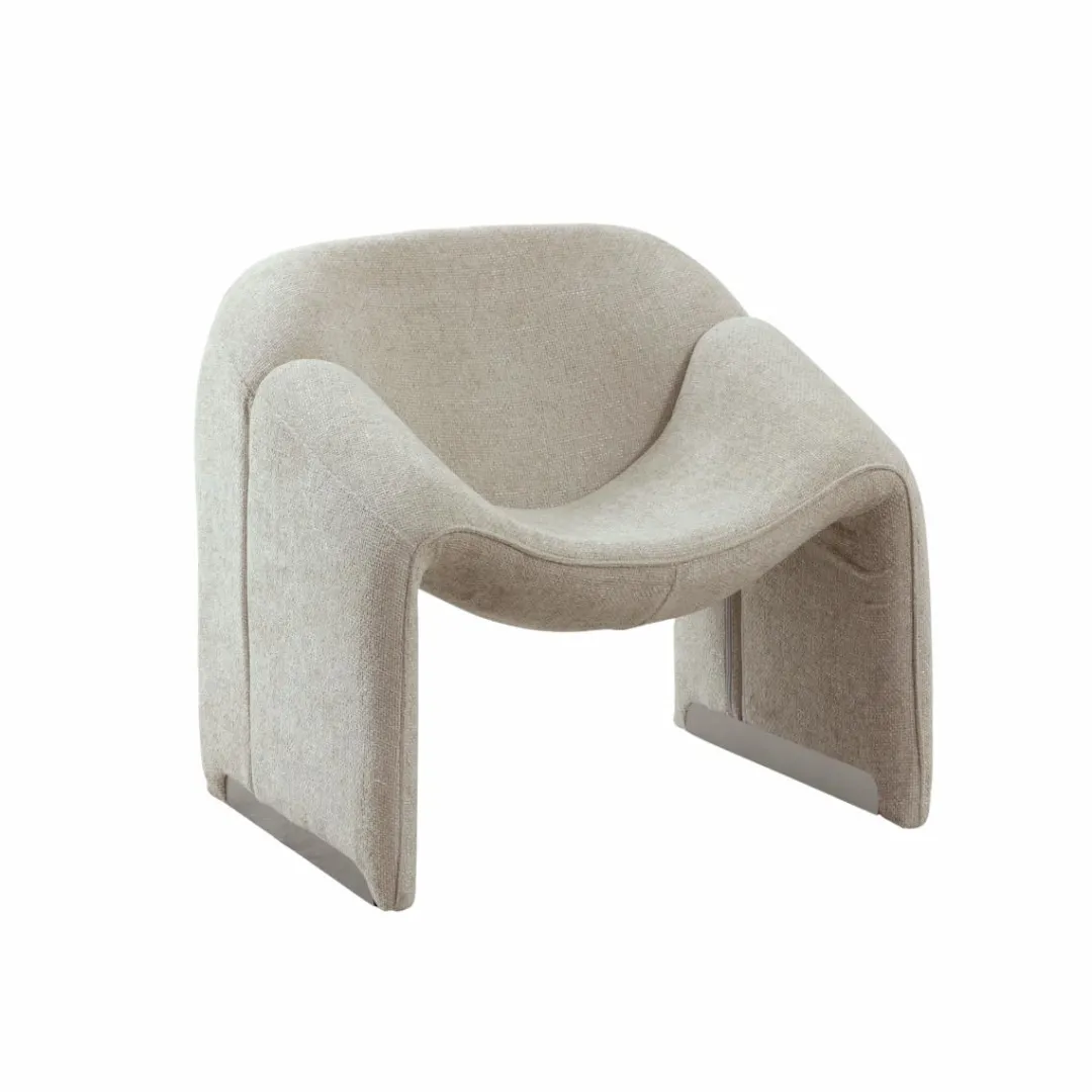 Fauteuil<Made in Meubles Fauteuil en tissu écru Théa