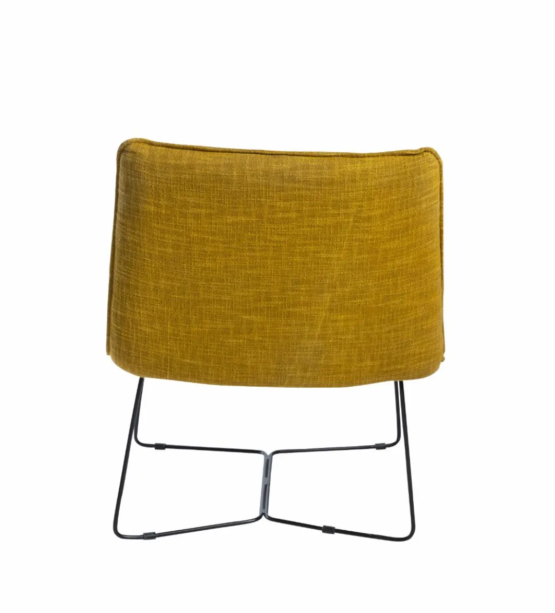 Fauteuil<Made in Meubles Fauteuil en tissu jaune et métal Isaure