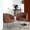 Fauteuil<Made in Meubles Fauteuil en tissu terracotta confort Orenzo