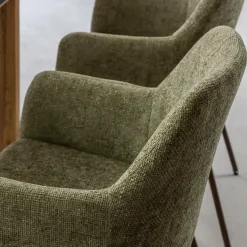 Chaise<Made in Meubles Fauteuil en tissu vert Aëlys (lot de 2)