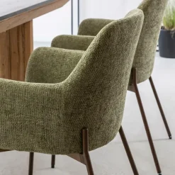 Chaise<Made in Meubles Fauteuil en tissu vert Aëlys (lot de 2)