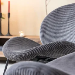 Fauteuil<Made in Meubles Fauteuil en velours gris Dorian