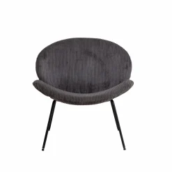 Fauteuil<Made in Meubles Fauteuil en velours gris Dorian