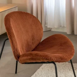 Fauteuil<Made in Meubles Fauteuil en velours terracotta Dorian