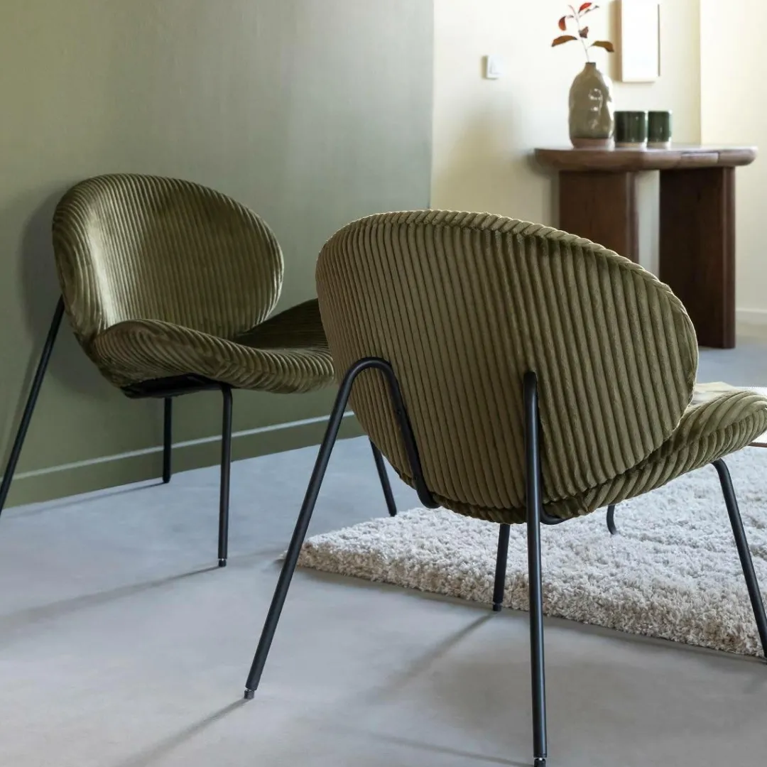 Fauteuil<Made in Meubles Fauteuil en velours vert Dorian