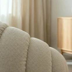 Fauteuil<Made in Meubles Fauteuil nuage en tissu écru Héléna