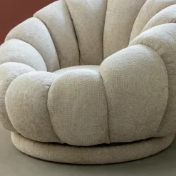 Fauteuil<Made in Meubles Fauteuil nuage en tissu écru Héléna