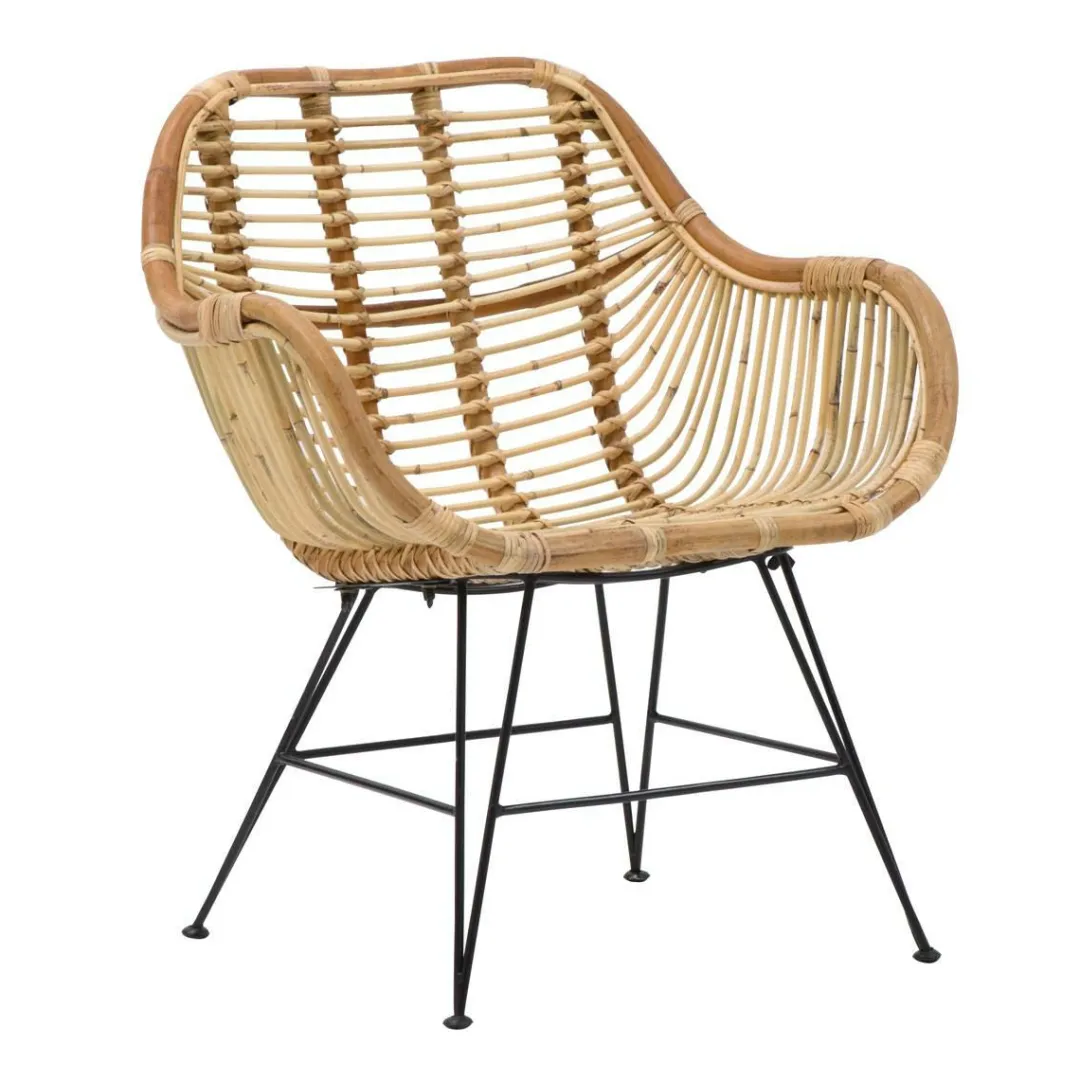 Fauteuil<Made in Meubles Fauteuil rotin pieds compas Rattan