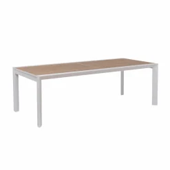 Table De Jardin<Made in Meubles Grande table de jardin en aluminium blanc et effet bois Ayden