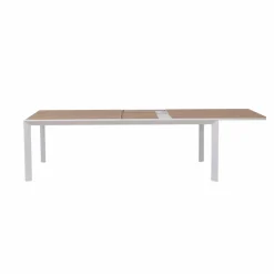 Table De Jardin<Made in Meubles Grande table de jardin en aluminium blanc et effet bois Ayden