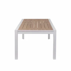 Table De Jardin<Made in Meubles Grande table de jardin en aluminium blanc et effet bois Ayden