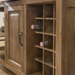 Meuble Bas|Ilot Central<Made in Meubles Ilot central en bois de manguier et plateau en marbre Paul