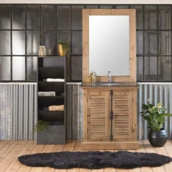 Décoration<Made in Meubles Jeté en fausse fourrure noire