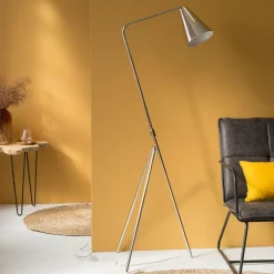 Lampe Sur Pied<Made in Meubles Lampe sur pied design métal gris Aude