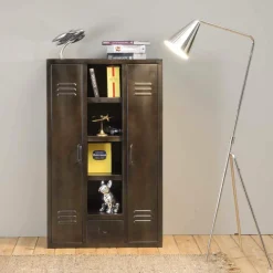 Lampe Sur Pied<Made in Meubles Lampe sur pied design métal gris Aude