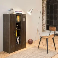 Lampe Sur Pied<Made in Meubles Lampe sur pied design métal gris Aude