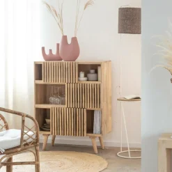 Lampe Sur Pied<Made in Meubles Lampe sur pied en métal et en jute Rosanne