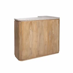 Meuble Bar<Made in Meubles Meuble bar en angle bois de manguier et terrazzo Lou