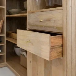 Meuble Bar<Made in Meubles Meuble bar en angle bois de manguier et terrazzo Lou