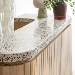 Meuble Bar<Made in Meubles Meuble bar en bois de manguier et terrazzo Lou