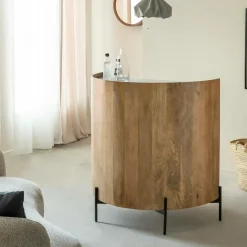 Meuble Bar<Made in Meubles Meuble bar en bois de manguier et marbre Adler