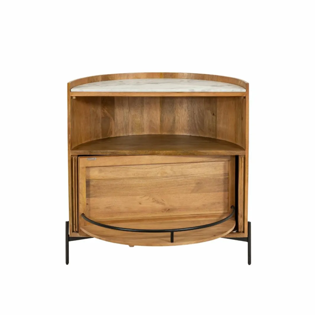 Meuble Bar<Made in Meubles Meuble bar en bois de manguier et marbre Adler