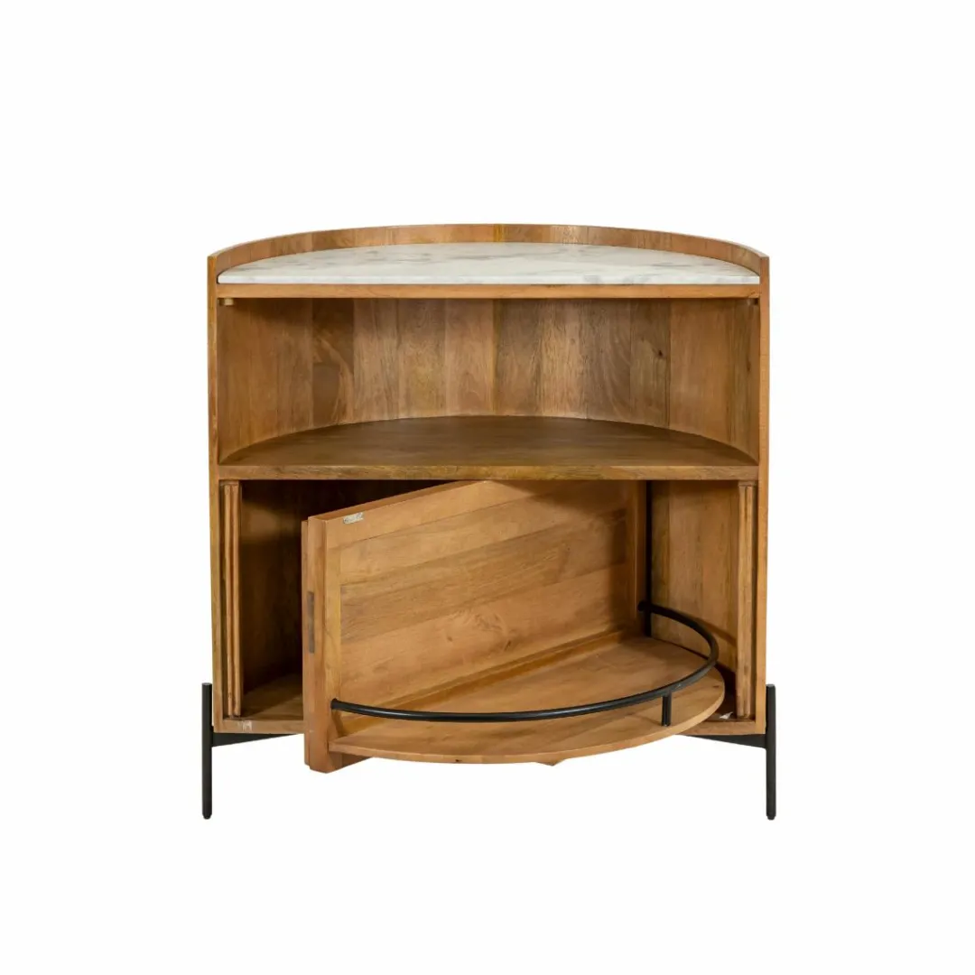 Meuble Bar<Made in Meubles Meuble bar en bois de manguier et marbre Adler