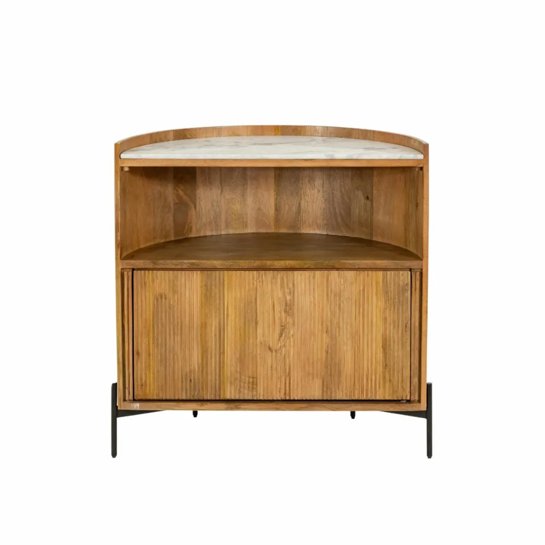 Meuble Bar<Made in Meubles Meuble bar en bois de manguier et marbre Adler
