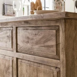 Meuble Bar<Made in Meubles Meuble bar en bois de manguier brossé et métal Helsinki