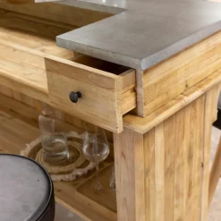 Meuble Bar<Made in Meubles Meuble bar en bois recyclé 180 cm Garance