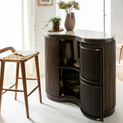 Meuble Bar<Made in Meubles Meuble bar haricot en marbre et métal Orlando