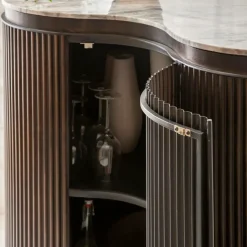 Meuble Bar<Made in Meubles Meuble bar haricot en marbre et métal Orlando