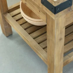 Ilot Central<Made in Meubles Meuble bas cuisine en bois recyclé Garance