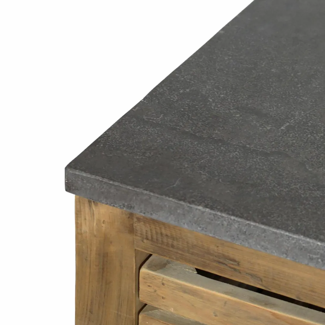 Meuble Bas<Made in Meubles Meuble bas de cuisine 2 tiroirs + 1 étagère Champêtre