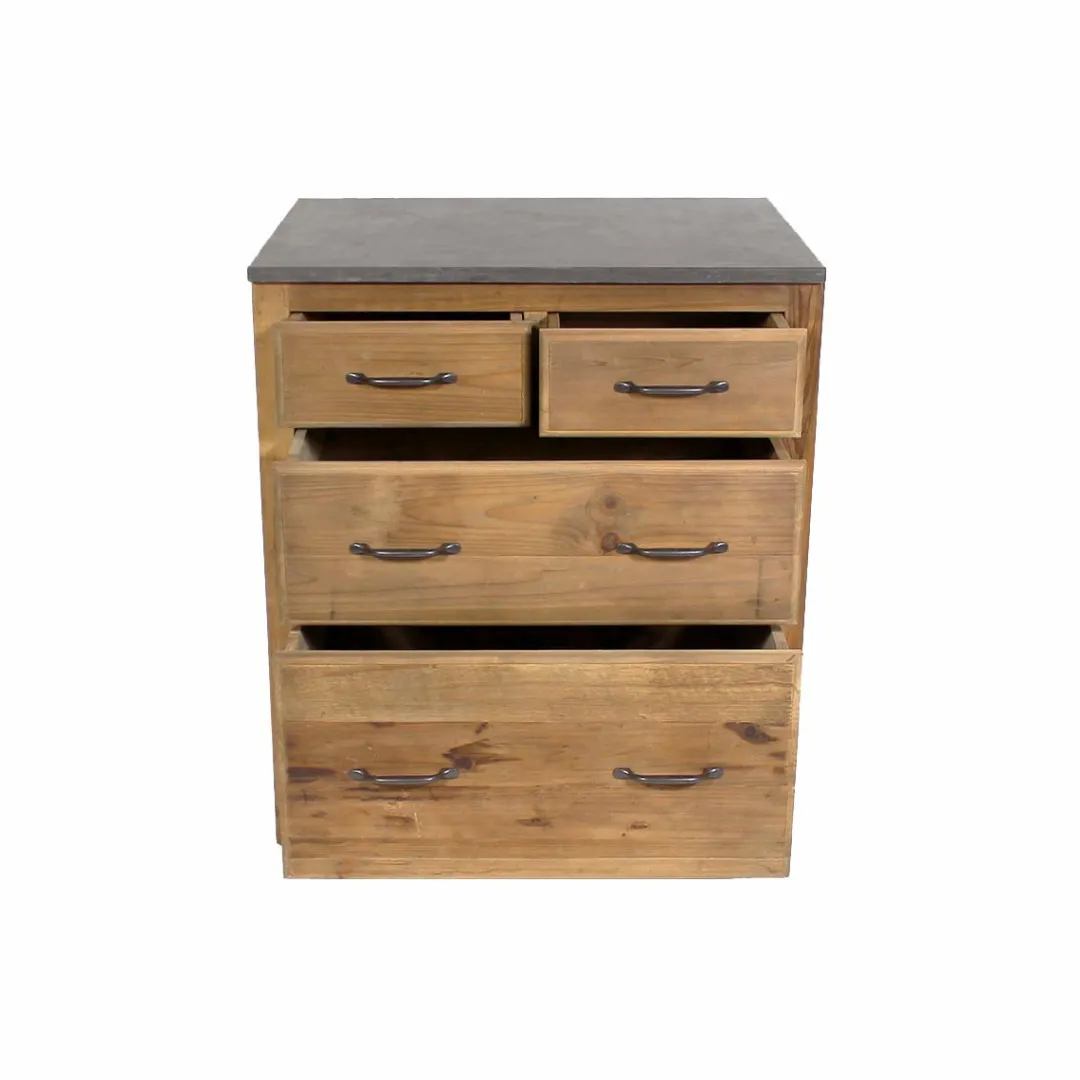 Meuble Bas<Made in Meubles Meuble bas de cuisine 4 tiroirs - Champêtre