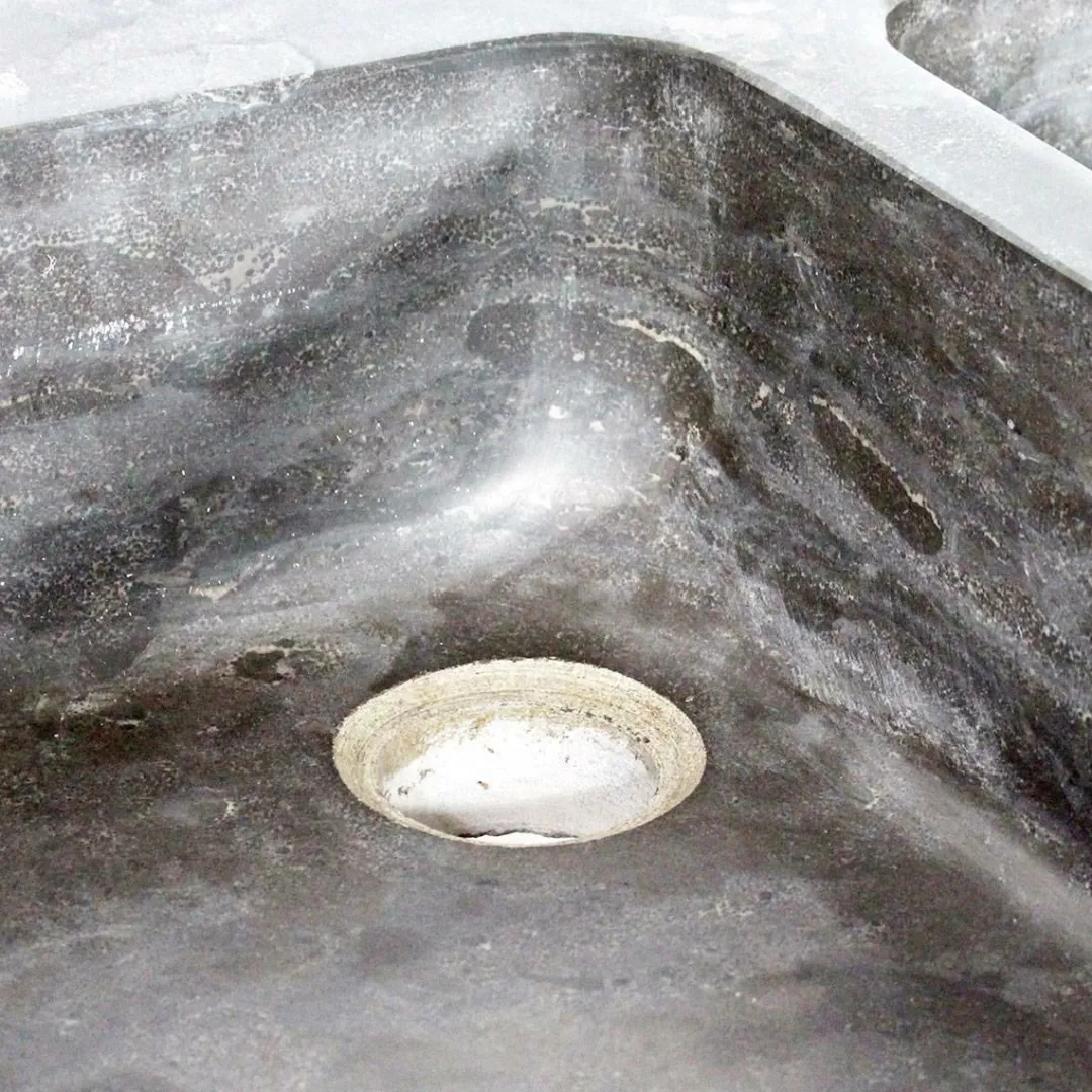 Meuble Bas<Made in Meubles Meuble bas de cuisine évier 2 vasques pierre bleue Champêtre