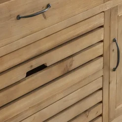 Meuble Bas<Made in Meubles Meuble de cuisine en vieux pin et pierre bleue Champêtre