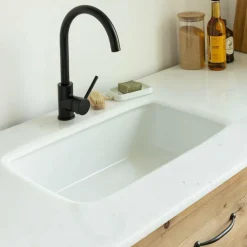 Meuble Bas<Made in Meubles Meuble de cuisine en vieux pin et marbre blanc Epure