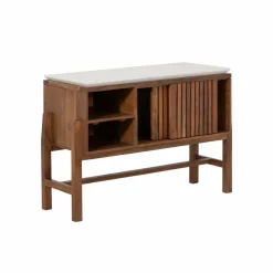 Meuble Sous Vasque<Made in Meubles Meuble sous vasque 2 portes en bois d'acacia et terrazzo Kaelis