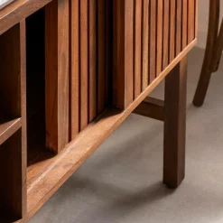 Meuble Sous Vasque<Made in Meubles Meuble sous vasque 2 portes en bois d'acacia et terrazzo Kaelis