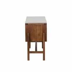 Meuble Sous Vasque<Made in Meubles Meuble sous vasque 2 portes en bois d'acacia et terrazzo Kaelis