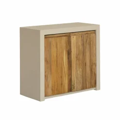 Meuble Sous Vasque<Made in Meubles Meuble sous vasque 2 portes en bois effet béton et bois recyclé Dalva