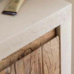 Meuble Sous Vasque<Made in Meubles Meuble sous vasque 2 portes en bois effet béton et bois recyclé Dalva